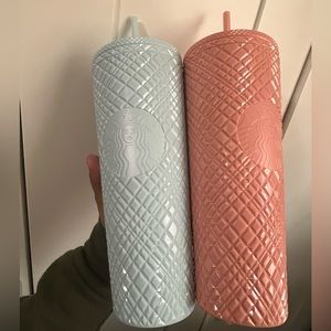 🎉 SOLD 🎉 Starbucks jeweled venti (coral pink & mint blue) - APAC exclusive